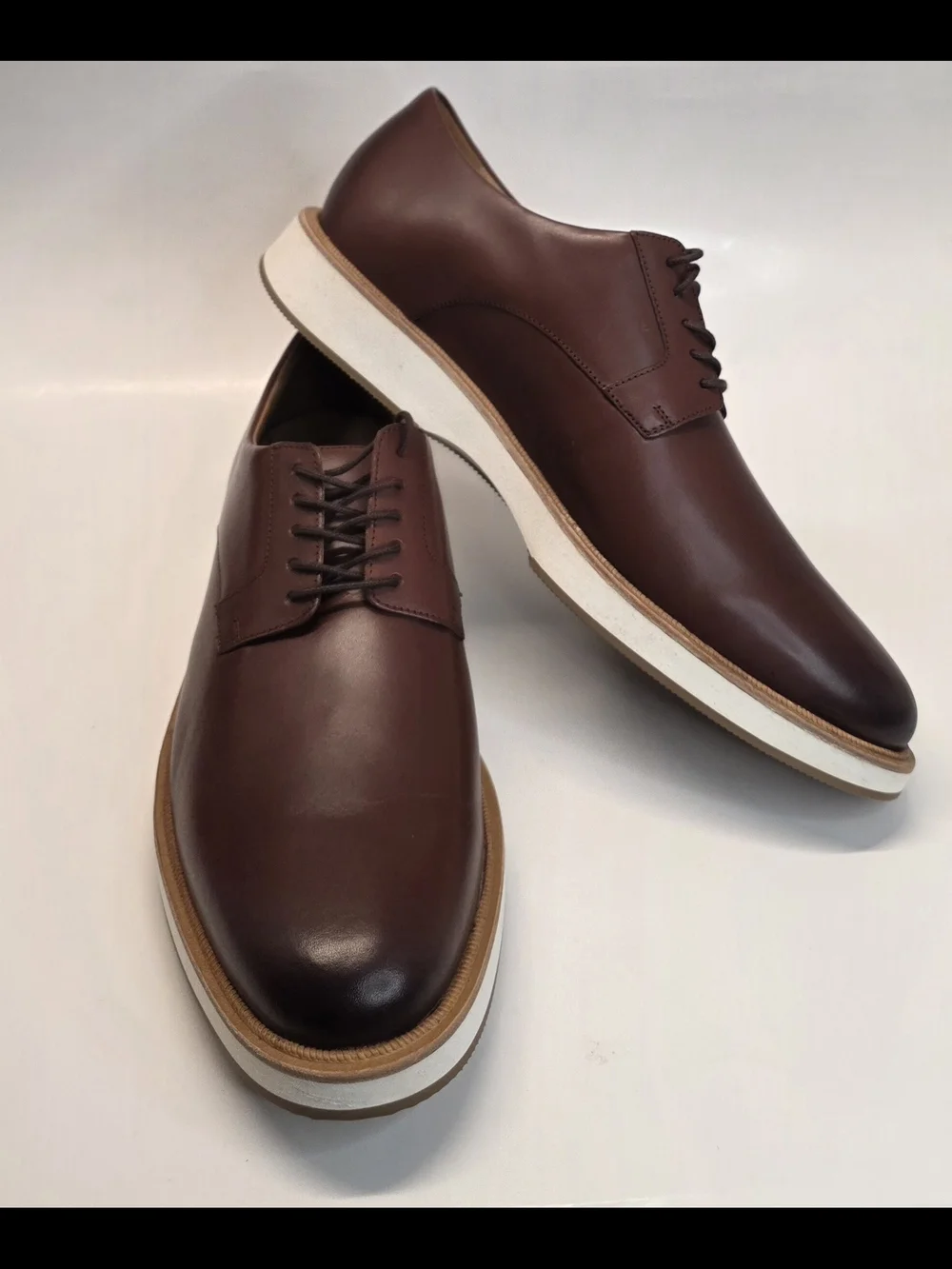 New Benson Derby Oxford Casual Allen Edmonds Brown Leather  Men's Size 12D